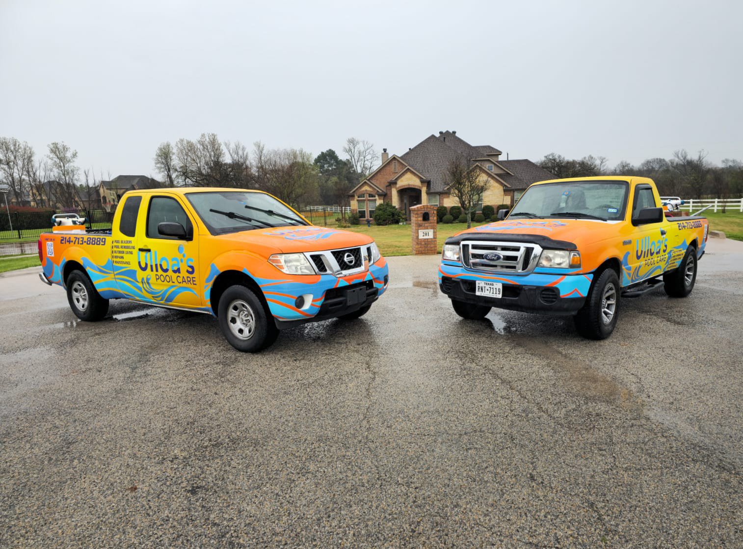 Ulloa's Pool Care Service Trucks